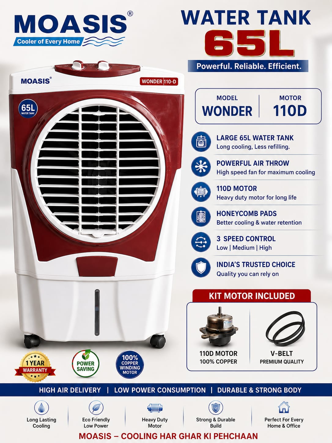 M-OASIS Air Cooler 65L (Janta-2/Wonder)