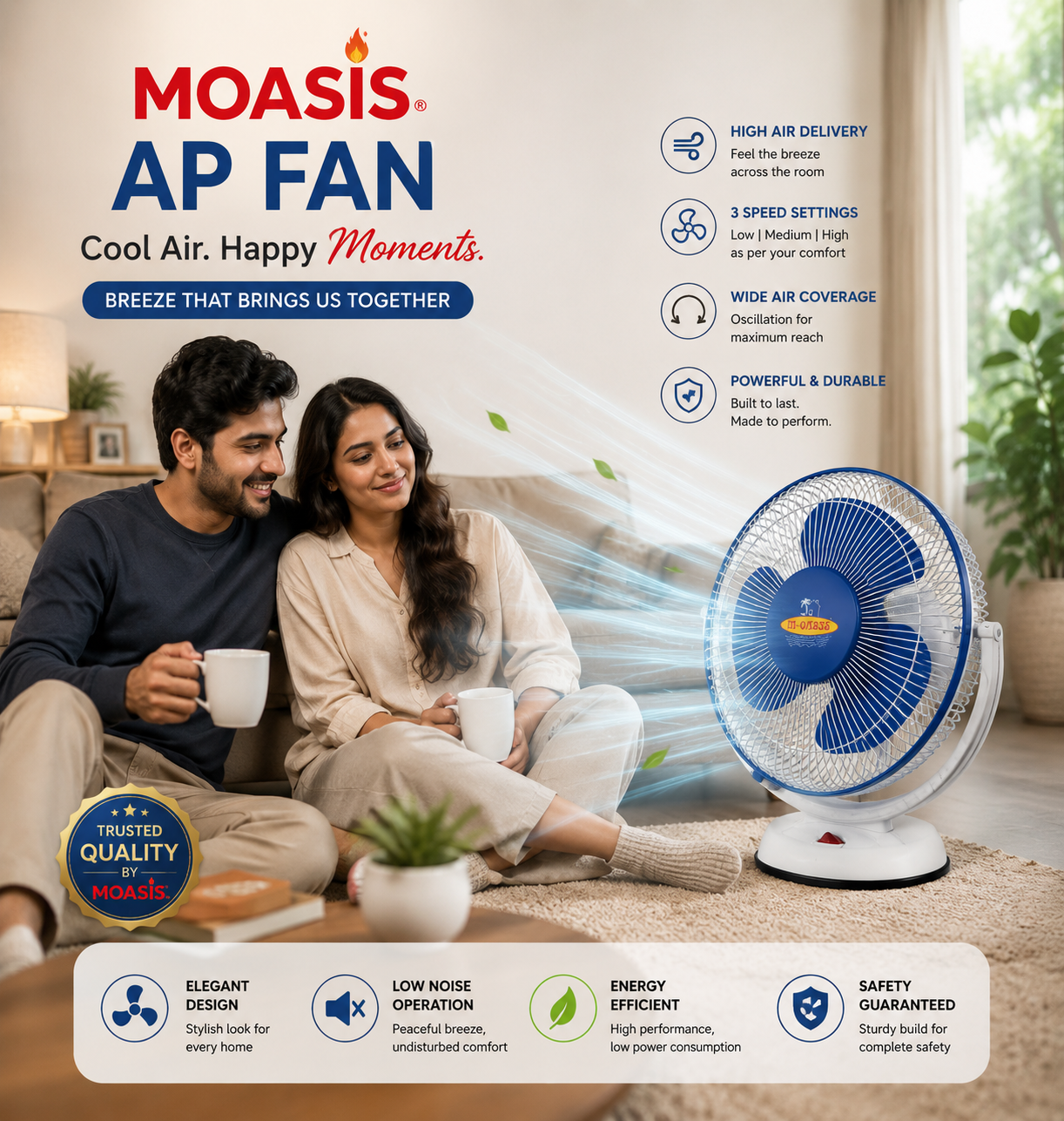 MOASIS AP Fan (Table Fan for summers)