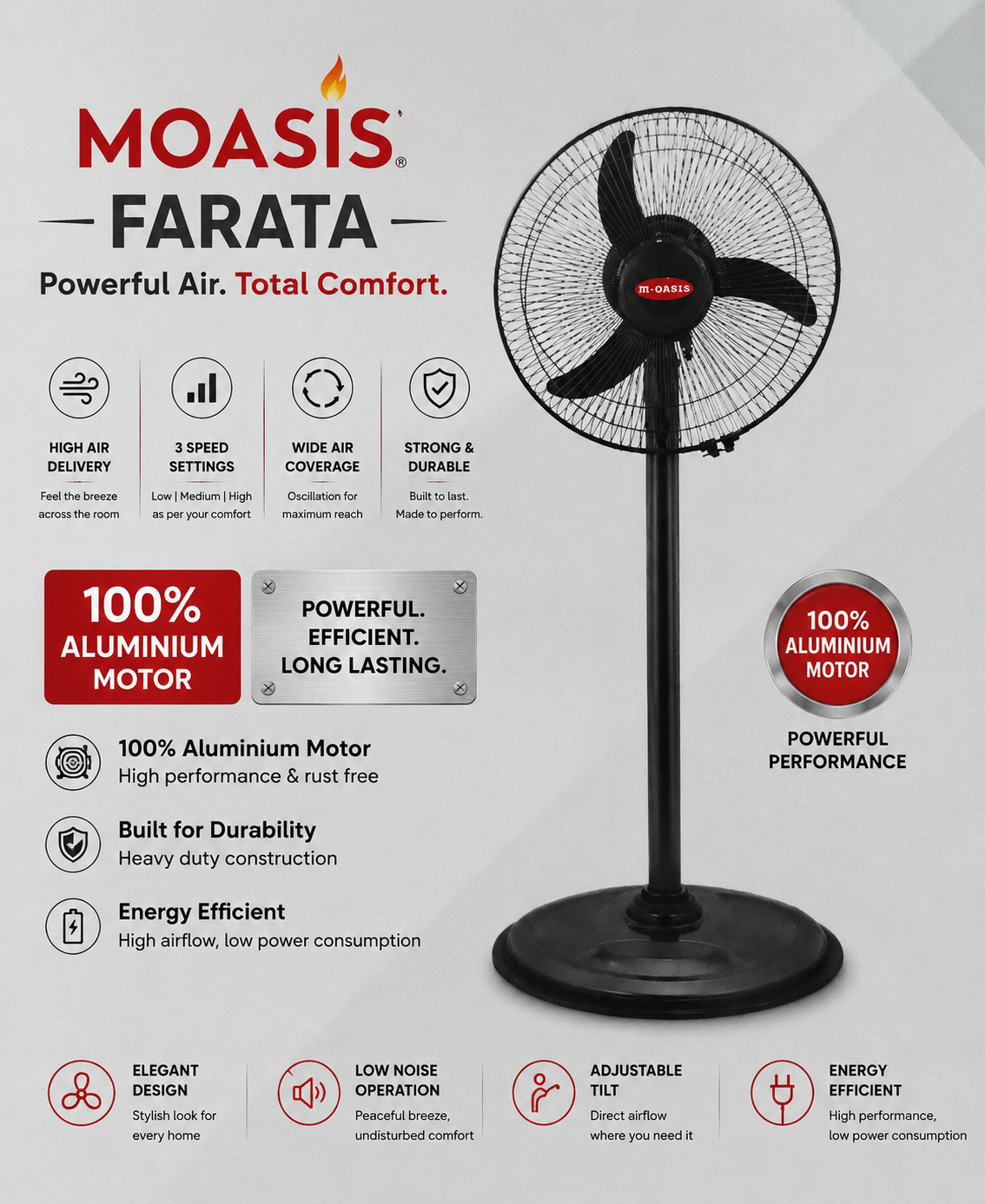MOASIS Farata Pedestal Fan (Aluminium Motor)