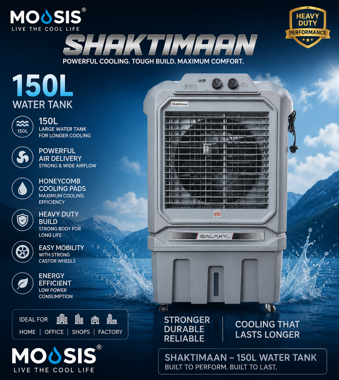 MOASIS Shaktimaan 150L Heavy-Duty Air Cooler