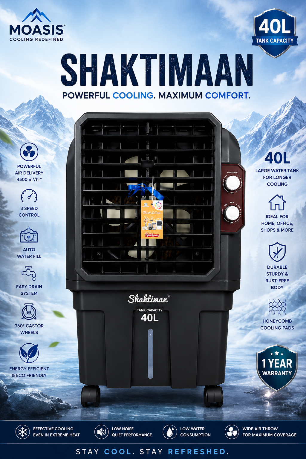 MOASIS Shaktimaan 40L Air Cooler