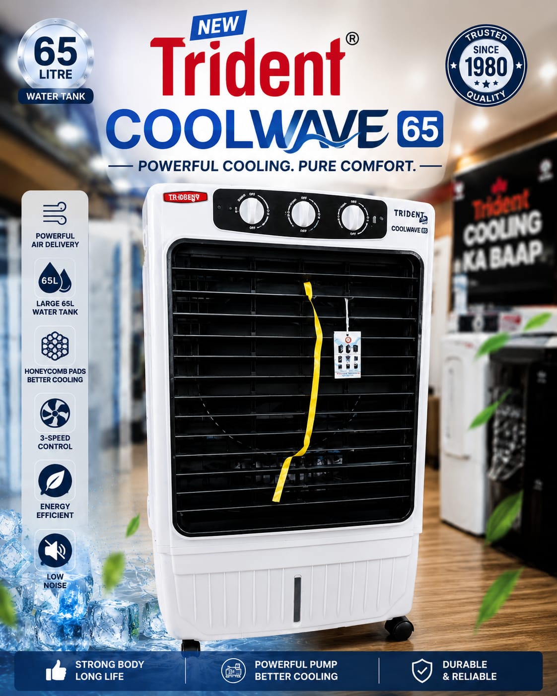 Trident Old Air Cooler 65L for Summer