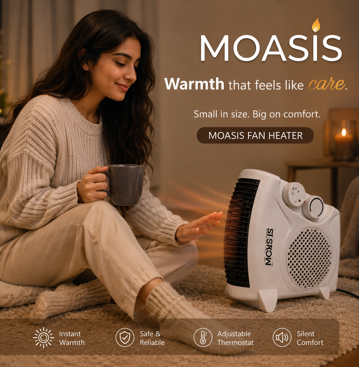 MOASIS Fan Heater (Compact) for cozy winters